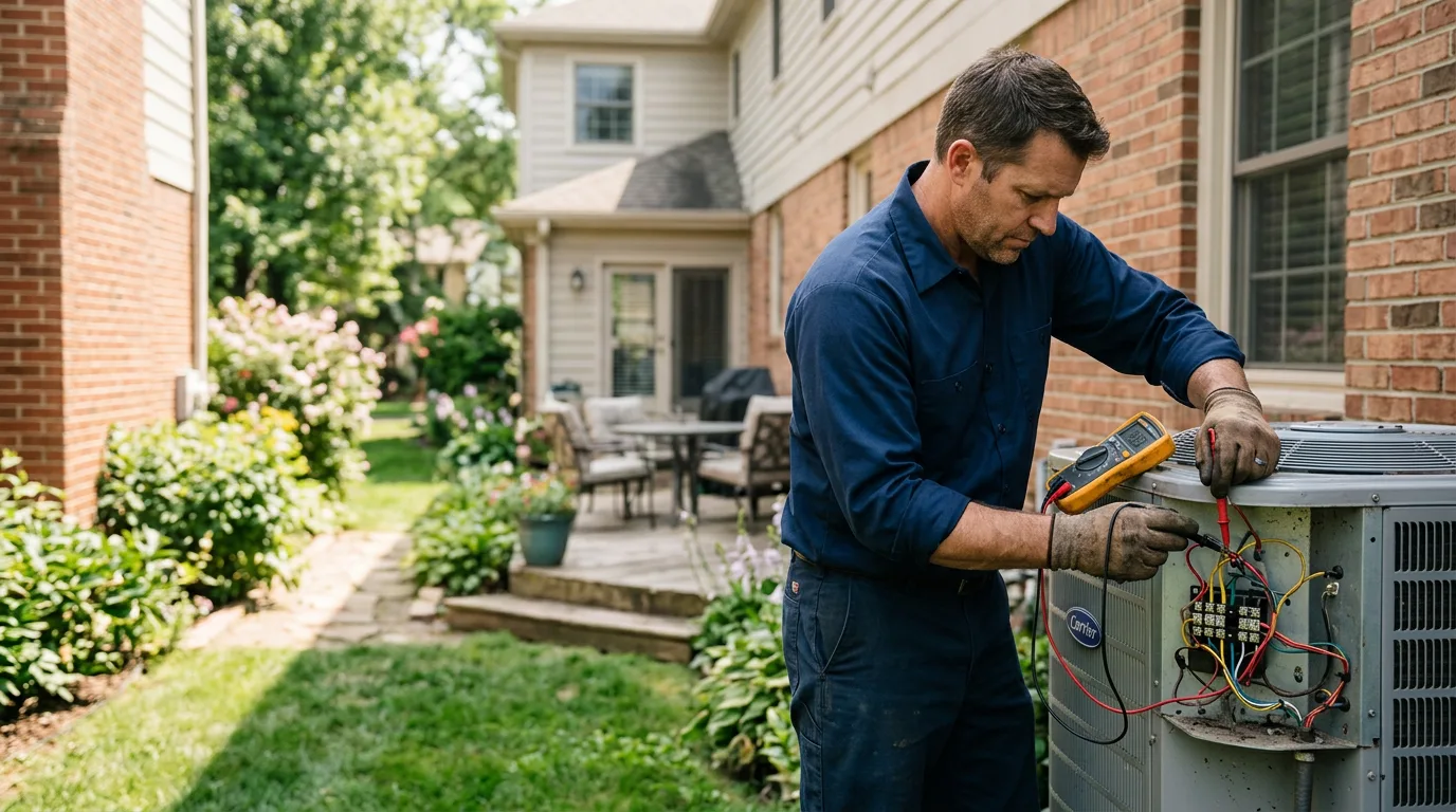 HVAC technician working near Meriden, WY